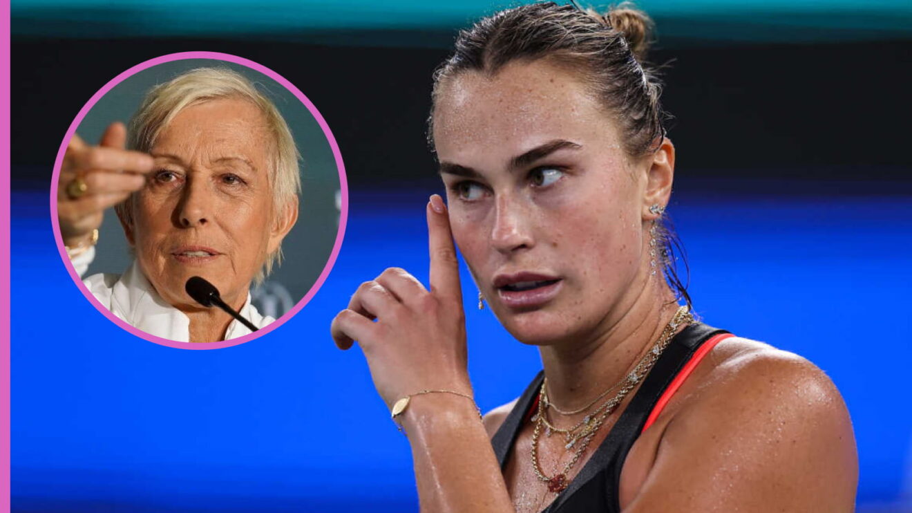 Pictured: Aryna Sabalenka and Martina Navratilova.