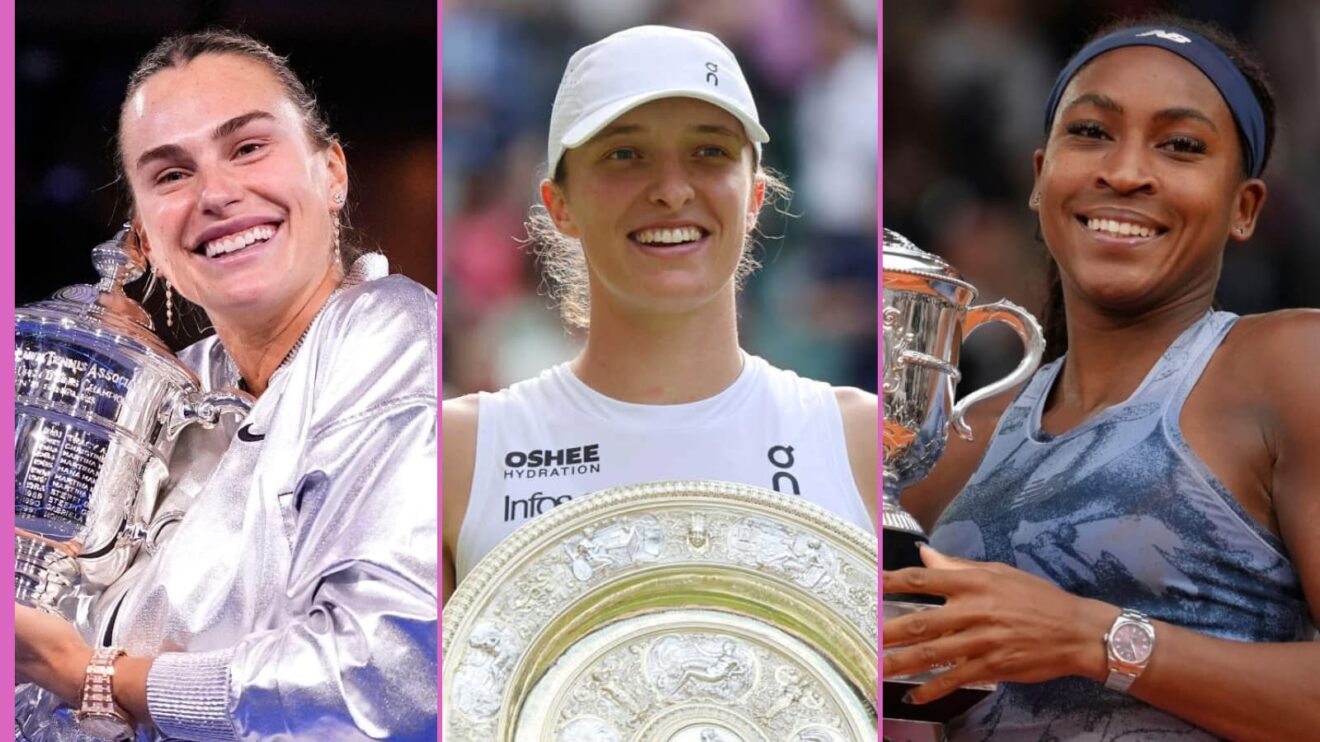 Pictured L-R: Aryna Sabalenka, Iga Swiatek, and Coco Gauff.