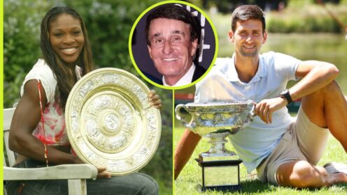 Pictured: Serena Williams, Novak Djokovic and Rick Macci