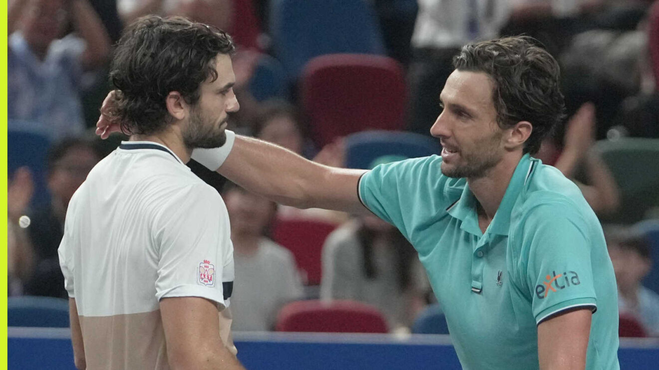 Pictured: Valentin Vacherot and Arthur Rinderknech