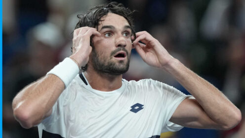 Pictured: Valentin Vacherot after his match