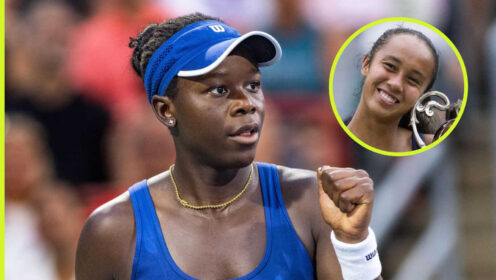 Pictured: Victoria Mboko with Leylah Fernandez inset