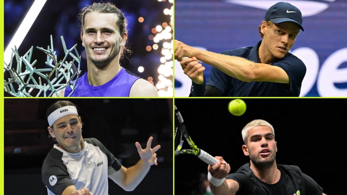 Alexander Zverev, Jannik Sinner, Taylor Fritz and Carlos Alcaraz at the Paris Masters