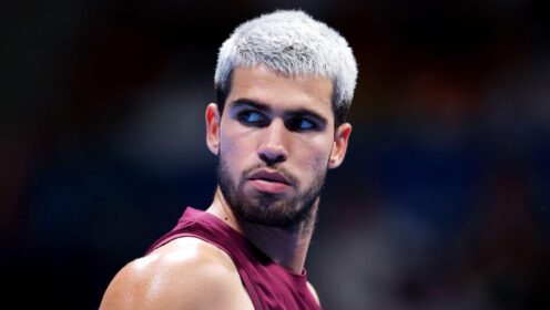 Carlos Alcaraz during a match