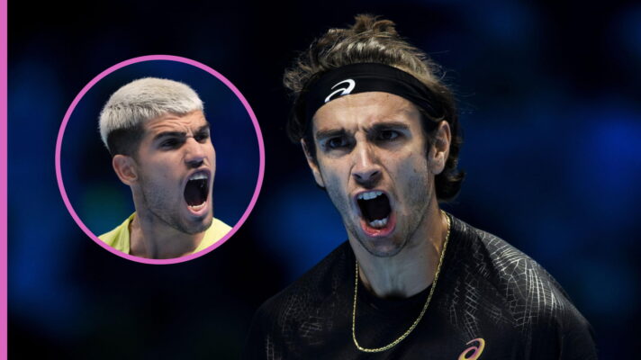 Pictured: Carlos Alcaraz and Lorenzo Musetti.