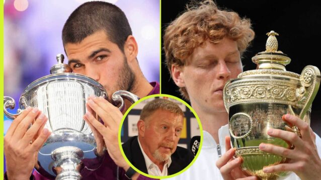 Carlos Alcaraz, Jannik Sinner and Boris Becker