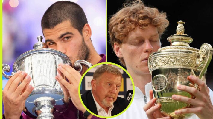 Carlos Alcaraz, Jannik Sinner and Boris Becker