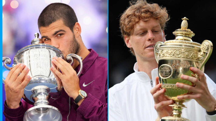 Pictured L-R: Carlos Alcaraz and Jannik Sinner.