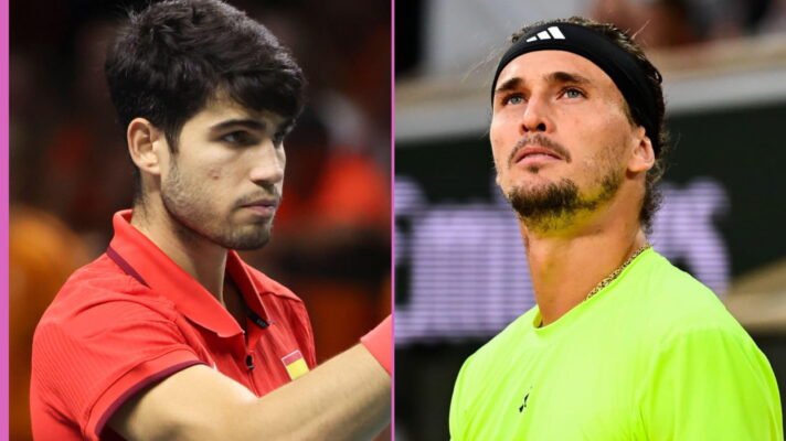 Pictured L-R: Carlos Alcaraz and Alexander Zverev.