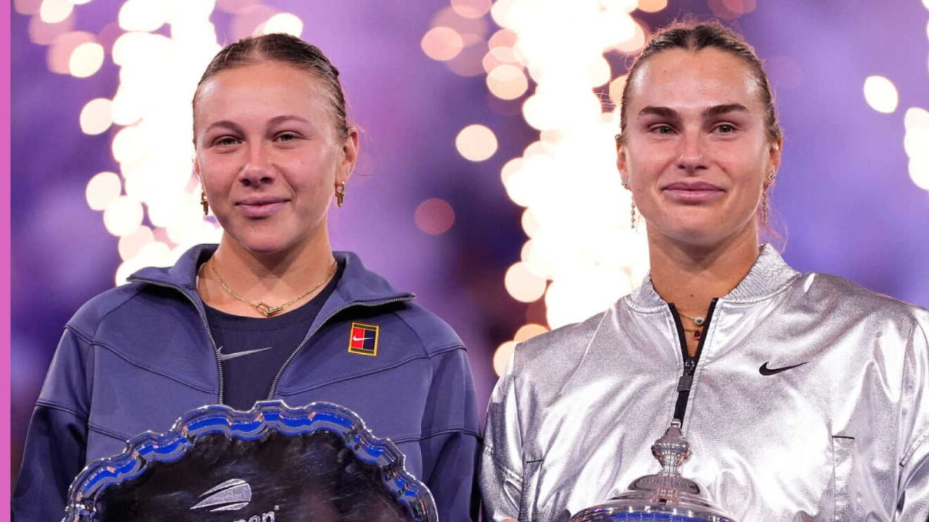 Pictured: Amanda Anisimova and Aryna Sabalenka.