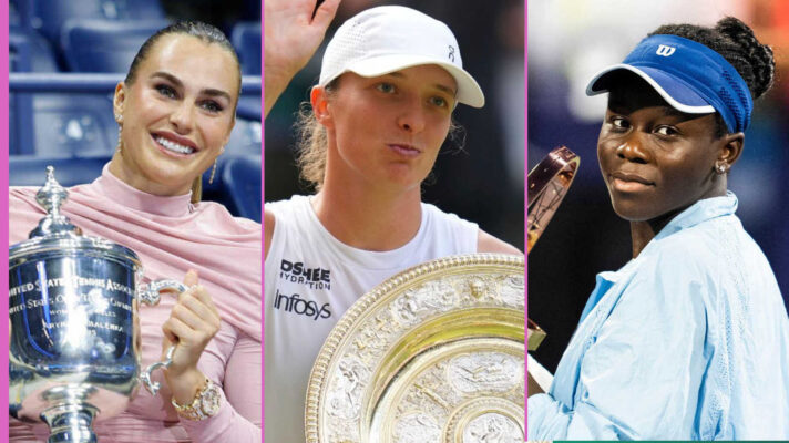 Pictured: Aryna Sabalenka, Iga Swiatek and Victoria Mboko
