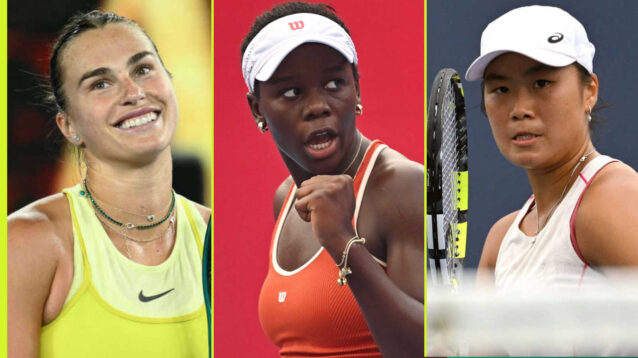 Pictured: Aryna Sabalenka, Victoria Mboko and Janice Tjen