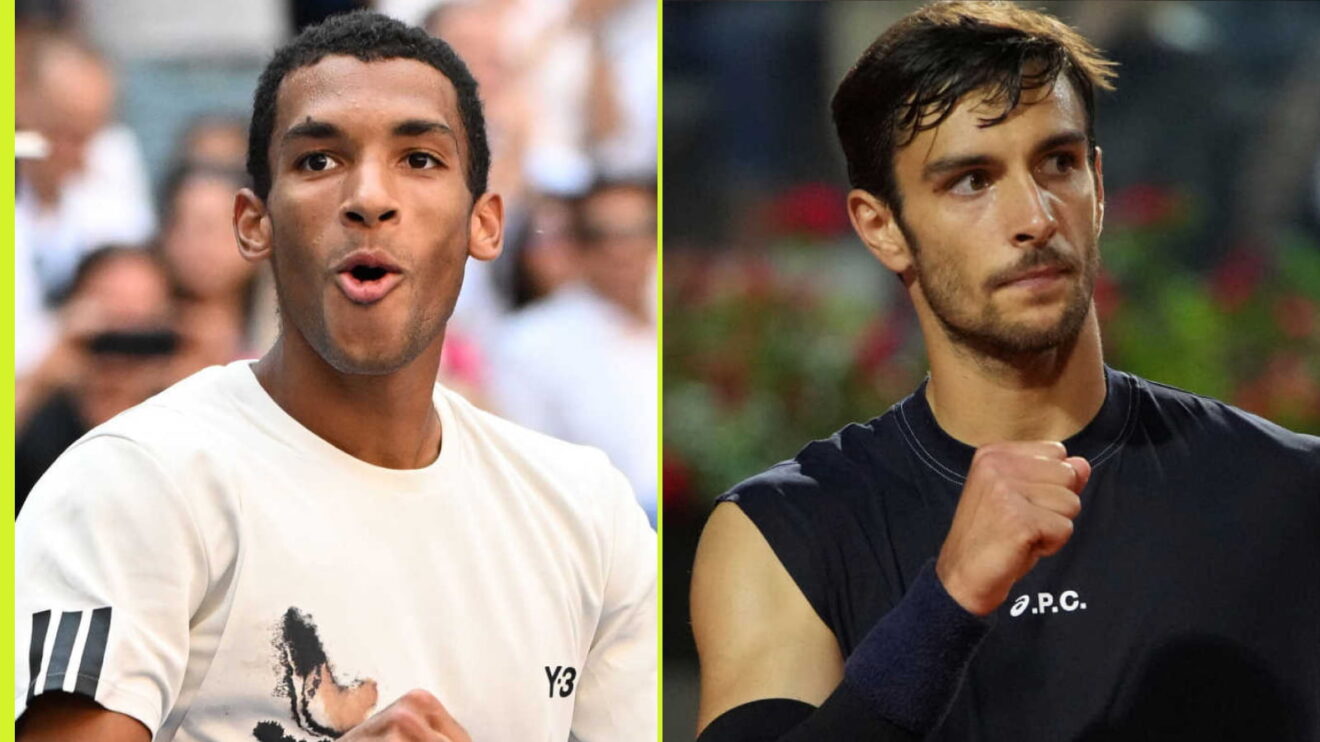 Pictured L-R: Felix Auger-Aliassime and Lorenzo Musetti.