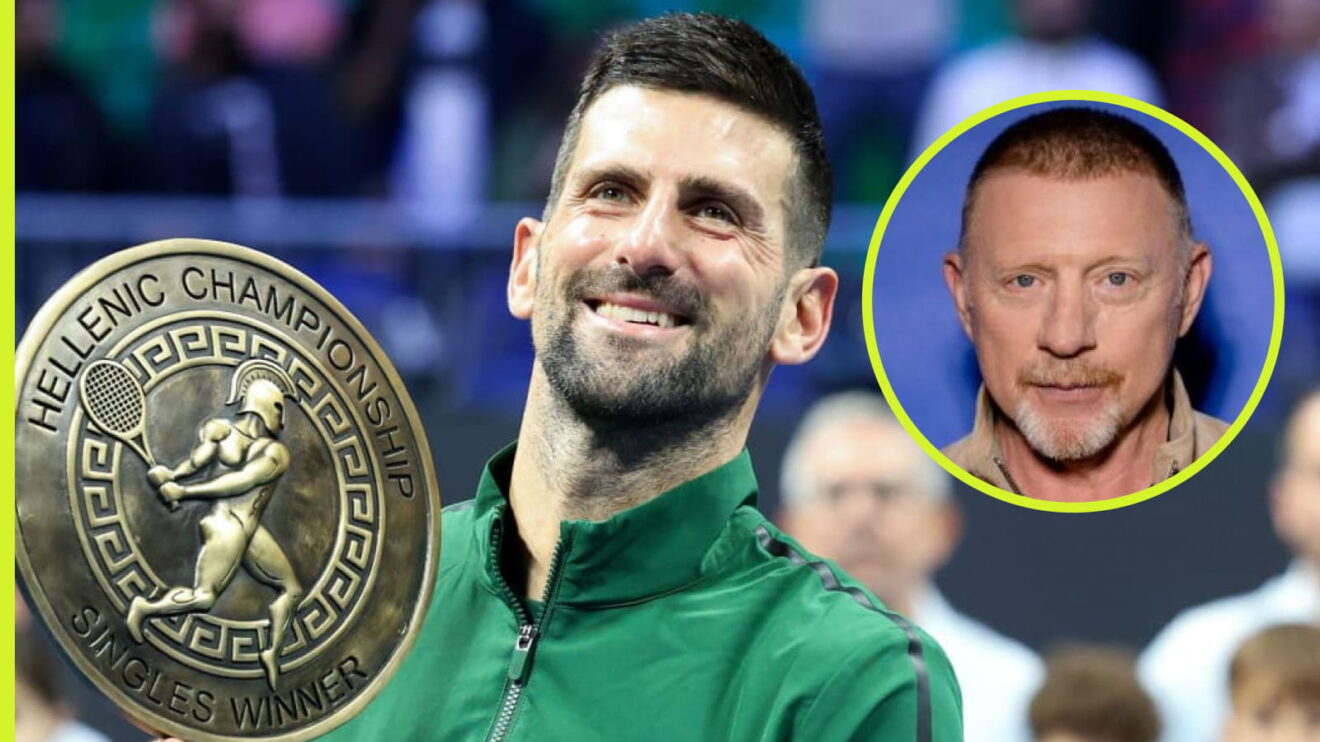 Pictured: Novak Djokovic and Boris Becker.