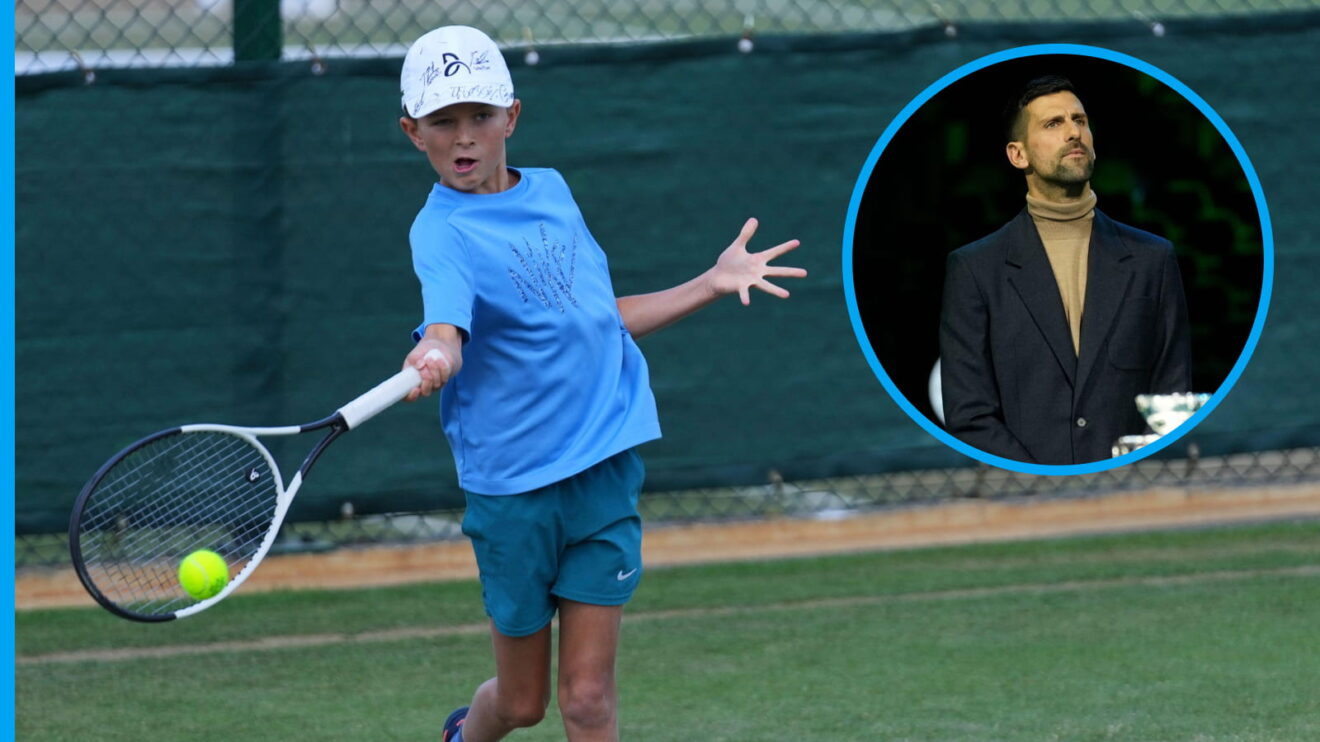 Novak Djokovic and his son Stefan