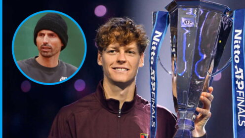 Pictured: Jannik Sinner and coach Simone Vagnozzi.