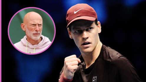 Pictured: Jannik Sinner and Umberto Ferrara.