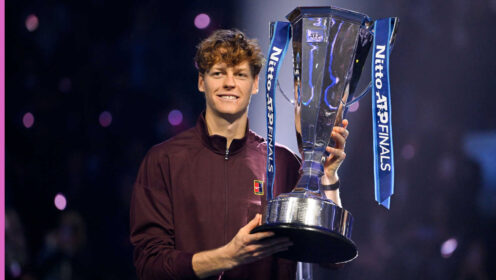 Pictured: Jannik Sinner with ATP Finals trophy