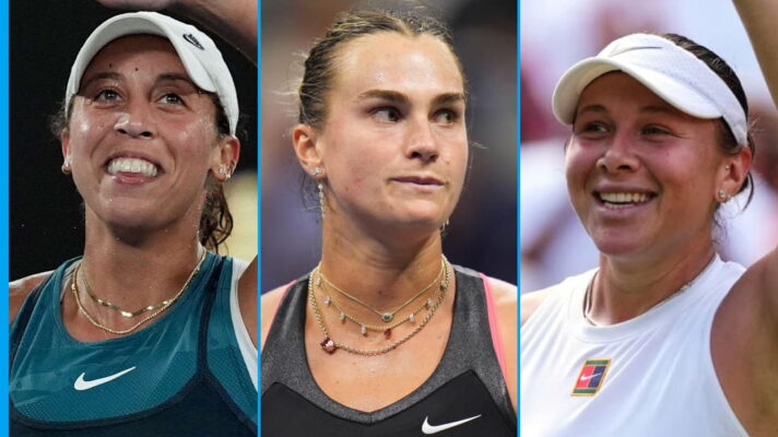 Pictured L-R: Madison Keys, Aryna Sabalenka, and Amanda Anisimova.