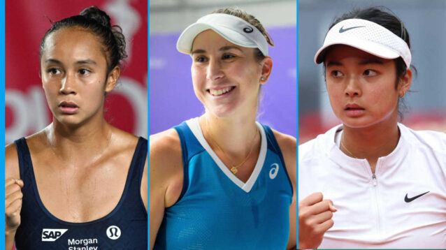 Pictured: Leylah Fernandez, Belinda Bencic and Alex Eala
