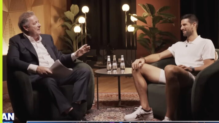 Piers Morgan with Novak Djokovic