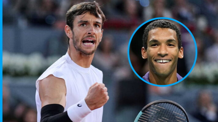 Pictured: Lorenzo Musetti and Felix Auger-Aliassime.