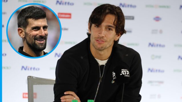 Lorenzo Musetti and Novak Djokovic