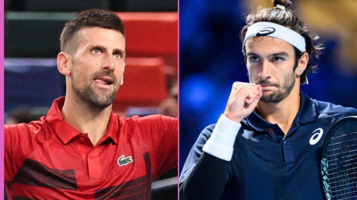 Pictured: Novak Djokovic and Lorenzo Musetti