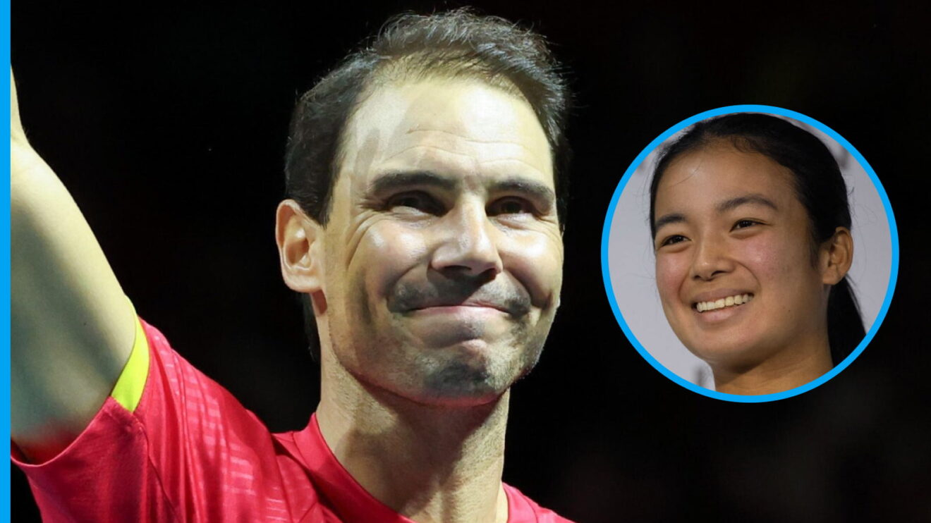 Pictured: Rafael Nadal and Alex Eala.