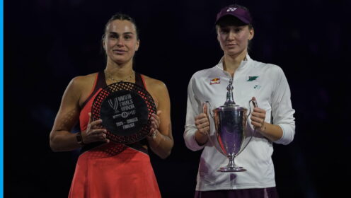 Aryna Sabalenka and Elena Rybakina after the WTA Finals