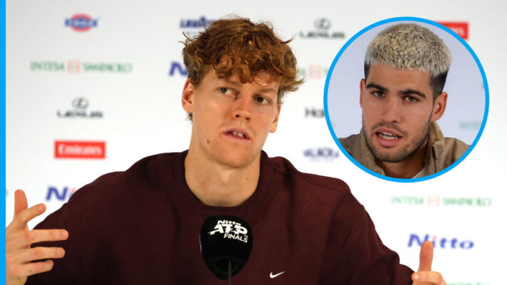 Pictured: Jannik Sinner and Carlos Alcaraz