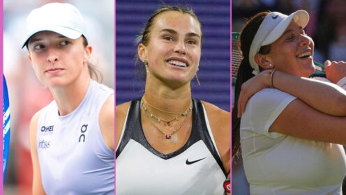 Pictured L-R: Iga Swiatek, Aryna Sabalenka, and Amanda Anisimova.