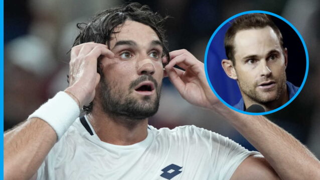 Pictured: Valentin Vacherot and Andy Roddick.