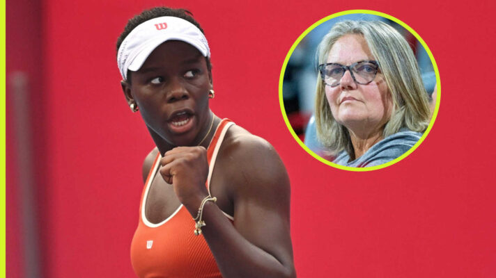 Pictured: Victoria Mboko with inset of Nathalie Tauziat