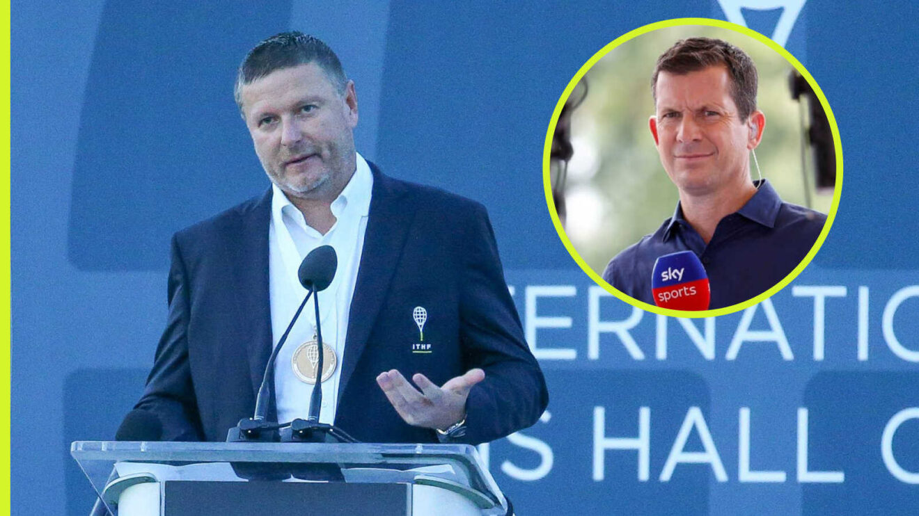 Pictured: Yevgeny Kafelnikov with inset of Tim Henman
