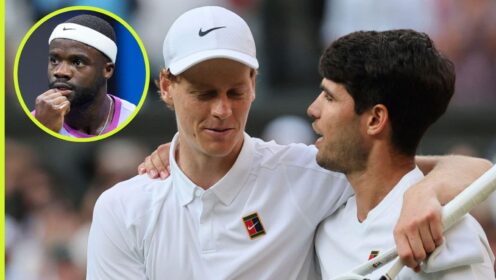 Carlos Alcaraz, Jannik Sinner and Frances Tiafoe