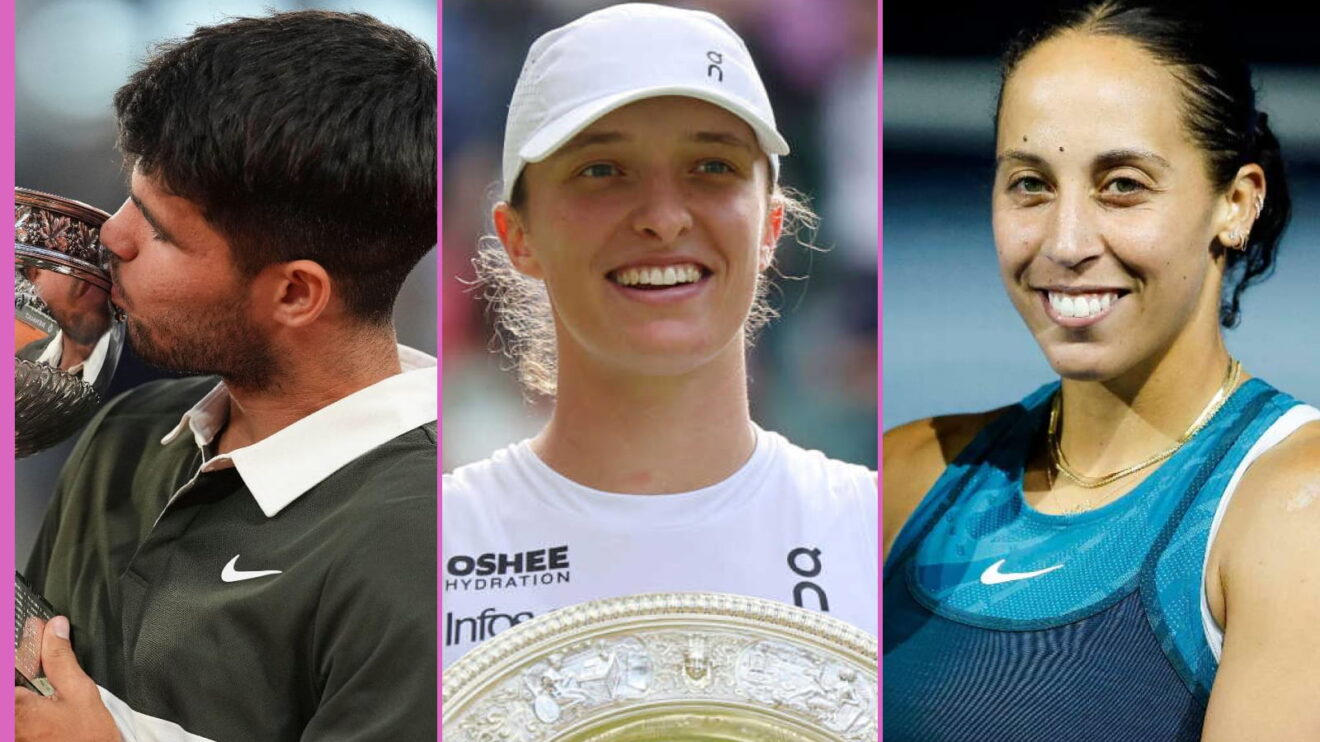 Pictured L-R: Carlos Alcaraz, Iga Swiatek, Madison Keys.