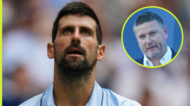Pictured: Novak Djokovic and Yevgeny Kafelnikov.