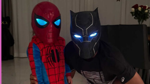 Pictured: Gael Monfils and his daughter Skai