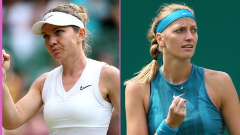 Pictured L-R: Simona Halep and Petra Kvitova.