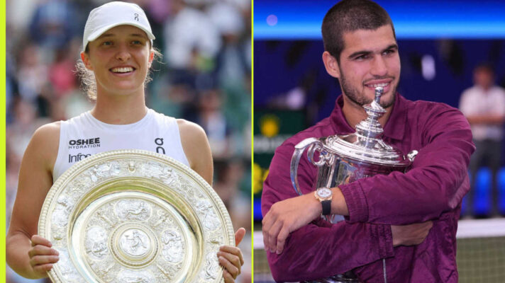 Pictured: Iga Swiatek and Carlos Alcaraz