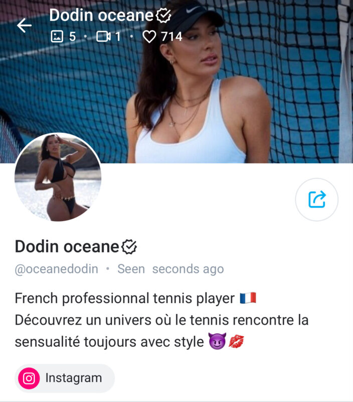 Pictured: Oceane Dodin's OnlyFans account bio.