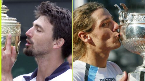 Pictured L-R: Goran Ivanisevic and Gaston Gaudio.