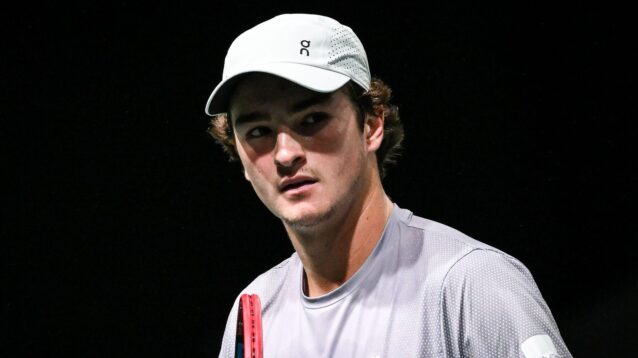 Pictured: Joao Fonseca during a match.