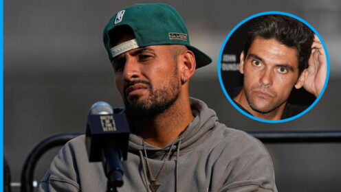 Pictured: Nick Kyrgios and Mark Philippoussis.