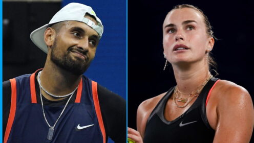 Pictured: Nick Kyrgios and Aryna Sabalenka.