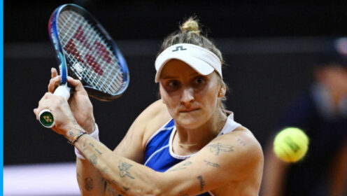 Pictured: Marketa Vondrousova during a match