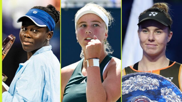 Pictured L-R: Victoria Mboko, Clara Tauson, and Linda Noskova.