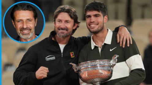 Patrick Mouratoglou, Juan Carlos Ferrero and Carlos Alcaraz
