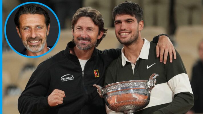 Patrick Mouratoglou, Juan Carlos Ferrero and Carlos Alcaraz